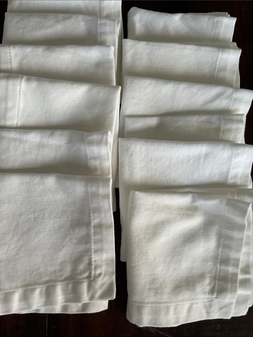 Pottery Barn White Cotton Cocktail Napkins - Set of 12